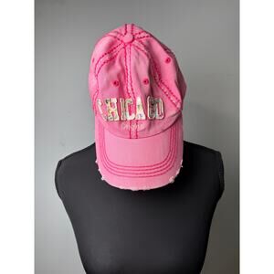 Robin Ruth Pink Chicago Distressed Floral Embroidered Lettering Y2K Style Barbie